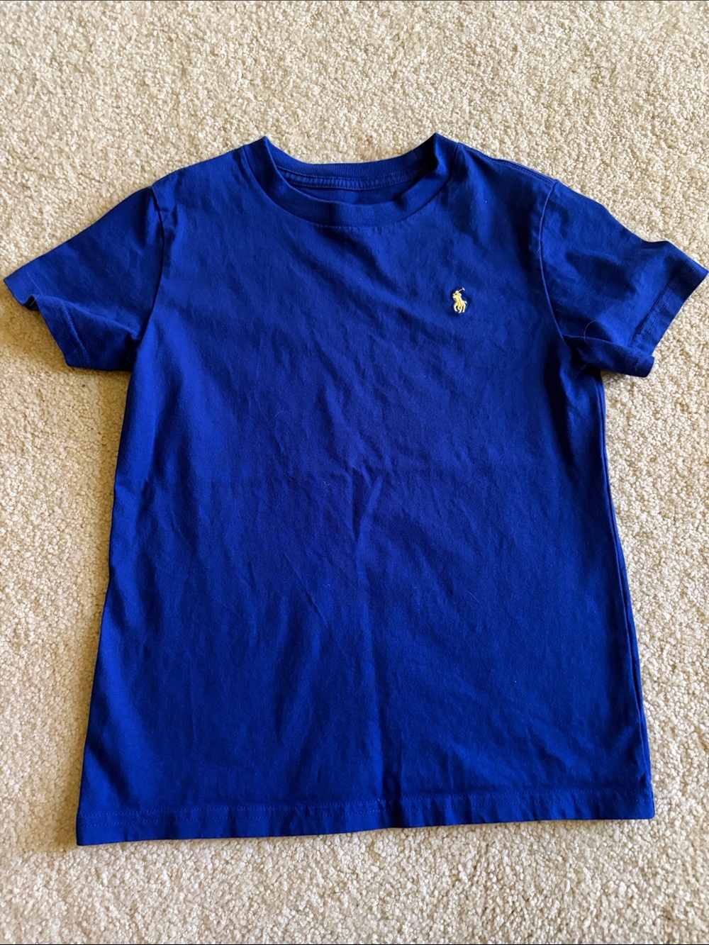 Ralph Lauren Boys Short-Sleeve Crew Tee in Royal Blue with Yellow Pony